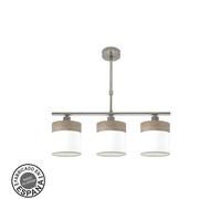 Abrila Cloe Níquel/Blanco-Madera Gris - Lámpara Moderna 3Xe14