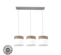 Abrila Cloe Níquel/Blanco-Madera Gris - Lámpara Moderna 3Xe27