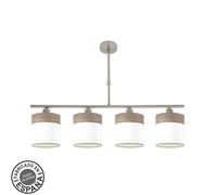 Abrila Cloe Níquel/Blanco-Madera Gris - Lámpara Moderna 4Xe14