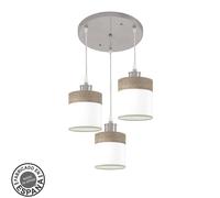 Abrila Cloe Níquel/Blanco-Madera Gris - Lámpara Moderna Regx42x42 Cm