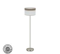 Abrila Cloe Níquel/Blanco-Madera Gris - Lámpara Pie Salón Moderno 1Xe27
