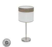 Abrila Cloe Níquel/Blanco-Madera Gris - Lámpara Sobremesa Moderno 1Xe14 18 Cm