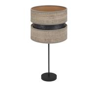 Abrila Colet Negro/Madera Gris - Lámpara Sobremesa Moderno 1Xe27 30 Cm