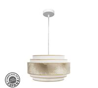 Abrila colgante 3 luces nepal blanco con pantalla decorativa