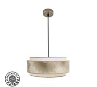 Abrila colgante con doble pantalla nepal dorado 1 luz