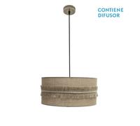 Abrila colgante rustico de con pantalla beige modelo kala