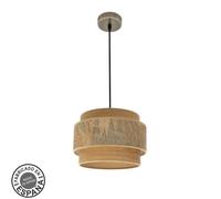 Abrila colgante samoa de 1 luz con pantalla marron