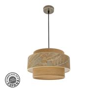 Abrila colgante samoa dorado 1 luz con doble pantalla