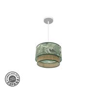 Abrila Congo Blanco/Verde-Natural - Colgante Moderno 1Xe27 30 Cm