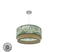 Abrila Congo Blanco/Verde-Natural - Colgante Moderno 3Xe27 50 Cm