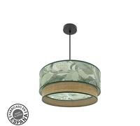 Abrila Congo Negro/Verde-Natural - Colgante Moderno 3Xe27 50 Cm