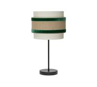 Abrila Cornalina Pequeña Beis-Verde - Lámpara Sobremesa 1X14