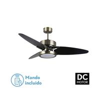 Abrila Cross Cuero/Negro-Nogal - Ventilador De Techo Aspas Normales 30 W F