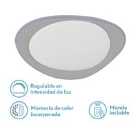 Abrila Daire Blanco / Gris - Plafón Moderno 72W