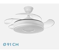 Abrila Dani Blanco - Ventilador De Techo Aspas Retráctiles 59 W F