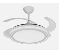 Ecoiluminaled Fabrilamp Ventilador Dc Bandido 59w Blanco 4aspas 107d 5900lm 3500-4000-6500k Remoto Y Temporizador