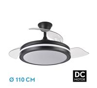 Abrila Esparta Negro - Ventilador De Techo Aspas Retráctiles 72 W F
