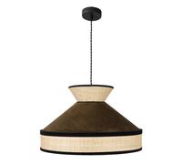 Abrila Fabrizio Natural/Negro/Marrón - Colgante Moderno 1Xe27 50 Cm