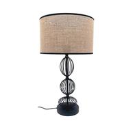 Abrila Fionn Negro/Beis - Lámpara Sobremesa Decoración 1Xe27 32 Cm
