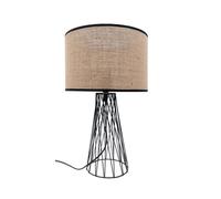 Abrila Goran Negro/Beis - Lámpara Sobremesa Decoración 1Xe27
