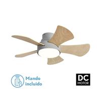 Ventilador 25W Dc Gris Gregario 5 Aspas Rev. Blanca/Haya 6 Vel.3000-4000-6000K 82D Remoto,Memoria Y Temporizador