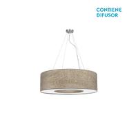 Abrila Haiti Cromo/Madera Gris - Colgante Moderno 4Xe27 50 Cm