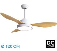 Abrila Dc Hayate 120Cm Blanco-Haya - Ventilador De Techo Aspa Normal Con Luz