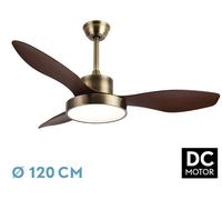 Abrila Hayate Cuero / Roble - Ventilador De Techo Aspas Normales 48 W F