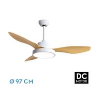 Abrila hayate ventilador de techo led para interior, motor dc, 3 aspas