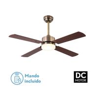 Abrila Hupe Cuero / Cerezo - Cuero / Nogal - Ventilador De Techo Aspas Normales 18 W F