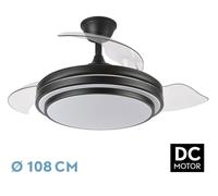 Abrila Ibe Negro - Ventilador De Techo Aspas Retráctiles 72 W F