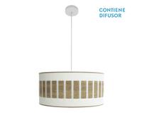 Abrila Ivanna Blanco/Madera Clara - Colgante Moderno 2Xe27 50 Cm