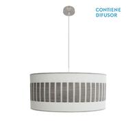 Abrila Ivanna Blanco/Madera Gris - Colgante Moderno 3Xe27 60 Cm
