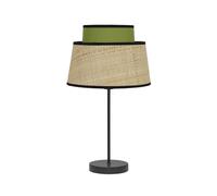 Abrila Jia Natural/Verde - Lámpara Sobremesa Moderno 1Xe14 20 Cm