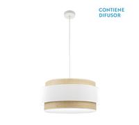 Abrila Kandy Natural/Blanco - Colgante Moderno 3Xe27 60 Cm