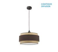 Abrila Kandy Natural/Marrón - Colgante Moderno 2Xe27 50 Cm