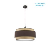 Abrila Kandy Natural/Marrón - Colgante Moderno 3Xe27 60 Cm