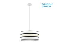 Abrila Karla Blanco/Beis - Colgante Moderno 1Xe27 40 Cm