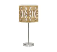 Abrila Katerina Níquel/Madera Clara - Lámpara Sobremesa Moderno 1Xe14 17 Cm
