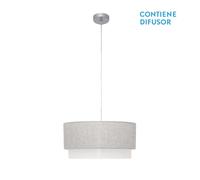 Lampara Colgante Kenya 3xe27 Gris/blanco Reg.40d de FABRILAMP.