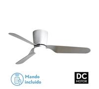 Fabrilamp Ventilador de techo KOCHI LED 18W motor DC 3 aspas 5 vel. mando y temporizador Plata