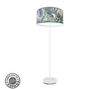 Abrila lampara de pie modelo argel azul con pantalla decorativa hojas
