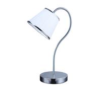 Abrila Lantanas Cromo / Blanco - Lámpara Sobremesa Clásico 1Xe27