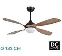 Abrila Livorno Negro/Roble - Ventilador De Techo Aspas Normales 30 W F