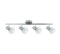 regleta para baño con tulipa metalica mateo 4 focos cromo-niquel