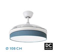 Abrila Moda Blanco / Azul - Ventilador De Techo Aspas Retráctiles 72 W