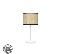 Abrila Moda Blanco/Cañizo Oscuro - Lámpara Sobremesa Moderno 1Xe14 17 Cm