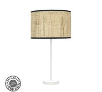 Abrila Moda Blanco/Cañizo Oscuro - Lámpara Sobremesa Moderno 1Xe27 30 Cm