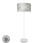 Abrila Moda Blanco/Ola Gris - Lámpara Pie Salón Moderno 1Xe27 40 Cm