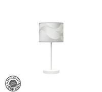 Abrila Moda Blanco/Ola Gris - Lámpara Sobremesa Moderno 1Xe14 17 Cm